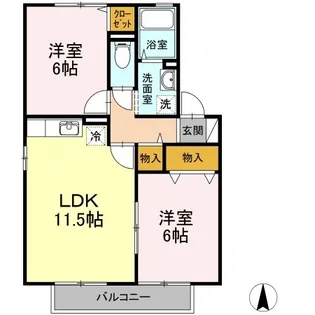 アスピラシオン B棟【2階】の間取り