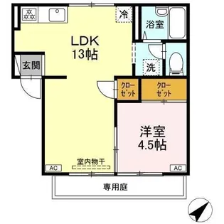 プレジール今城 B棟【1階】の間取り
