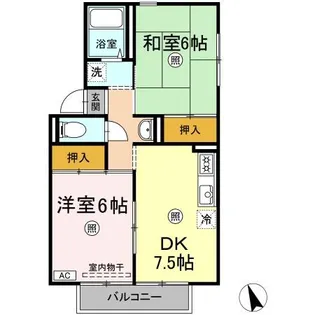 サリネージュ山手 ABCD棟 D棟【2階】の間取り