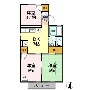 セジュール鳥形【2階】の間取り
