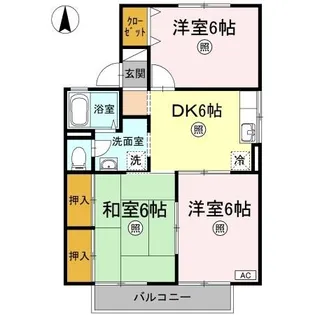 フォンティーヌ D棟【2階】の間取り