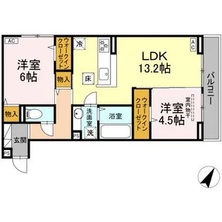 ヴィオルーチェ B棟【1階】の間取り