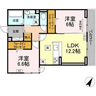 ヴィオルーチェ B棟【1階】の間取り