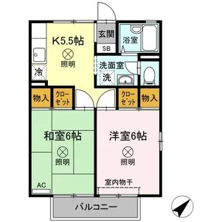 セジュール大松【201号室】の間取り