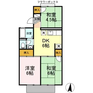 グリーンハイツ森安【1階】の間取り