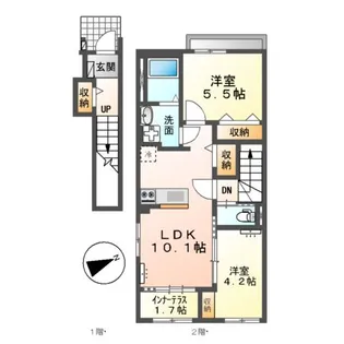 プレミエール岡ノ堂【2階】の間取り