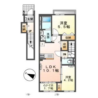 プレミエール岡ノ堂【2階】の間取り