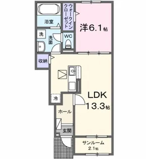 エスポワール昴B【1階】の間取り