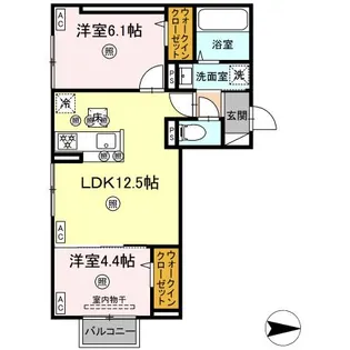 アフィネ浜ノ茶屋【1階】の間取り