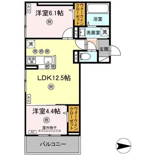 アフィネ浜ノ茶屋【2階】の間取り