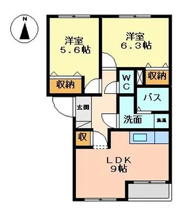 ブルーハイム吉田【102号室】の間取り