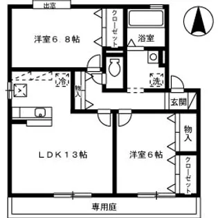 ラ・フローラ【1階】の間取り