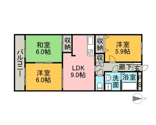ファインヴィーブル【306号室】の間取り