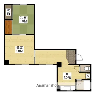 二葉コーポラスB棟【3階】の間取り