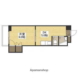 中田ビル三篠【5階】の間取り