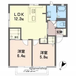 ディアスT1【2階】の間取り