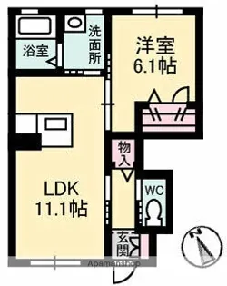 ヴァンベール東雲【1階】の間取り