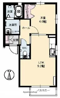 シャーメゾン学園前【1階】の間取り