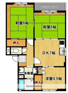 トリヴァンベール田方【2階】の間取り