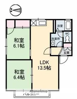 パークサイドイズミD号館【2階】の間取り
