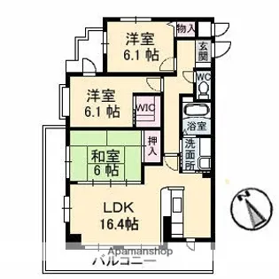 プリム ローズ【4階】の間取り