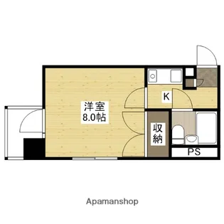 サンリバー新宅【4階】の間取り