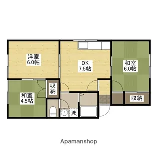 ハイツ岡本【2階】の間取り