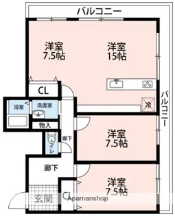 丸西ビル【3階】の間取り