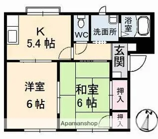 フレグランス矢賀 B棟【1階】の間取り