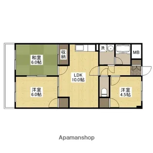 サンシティー十日市【9階】の間取り