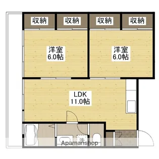 公園通り大須賀【6階】の間取り