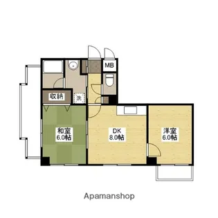 リバーサイドコーポ広瀬【4階】の間取り