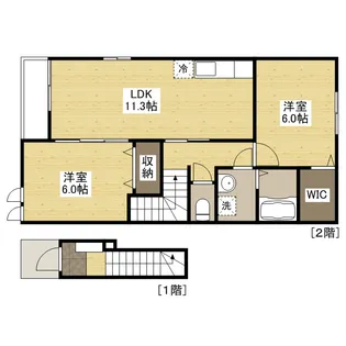 アニメートミササ【2階】の間取り