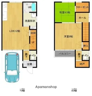 広島県広島市東区牛田本町3丁目【テラスハウス】の間取り