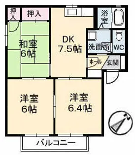 メイプルヒルズ B棟【2階】の間取り