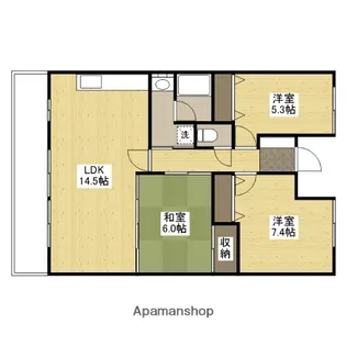 アスレ東原2番館【14階】の間取り