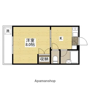 ハイツ矢賀新町Ⅱ【407NG号室】の間取り