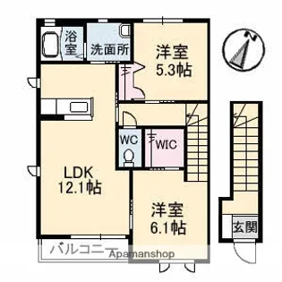 ハピネス壱番館【2階】の間取り