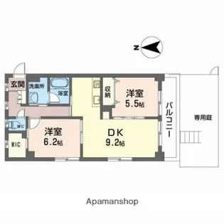 シティコート海老園【1階】の間取り