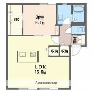 クレストハイム宮﨑【1階】の間取り