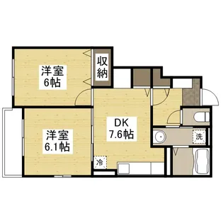 ラ・リューア D【1階】の間取り