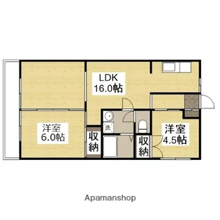 2LDKの間取り画像