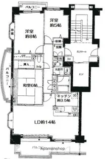パークハウス東山弐番館【14階】の間取り