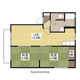 コーポ松浦Ⅱ【2階】の間取り