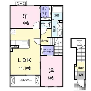 モデッサ・リーノ B【2階】の間取り