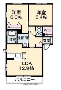 グランマストみどり坂B棟【2階】の間取り