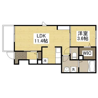 リバーフロント山手2【1階】の間取り