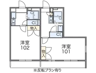 レオパレスこーぽ谷本【102号室】の間取り