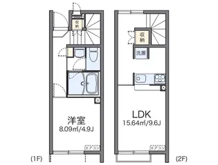 レオネクストアビタシオン上原【109号室】の間取り