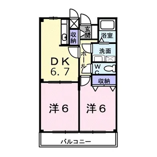 ソレアード立川Ⅰ【2階】の間取り